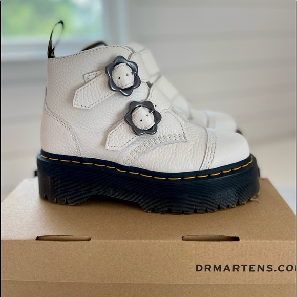 Dr. Martens Devon Flower Leather Platform Boot - Picture 3 of 3